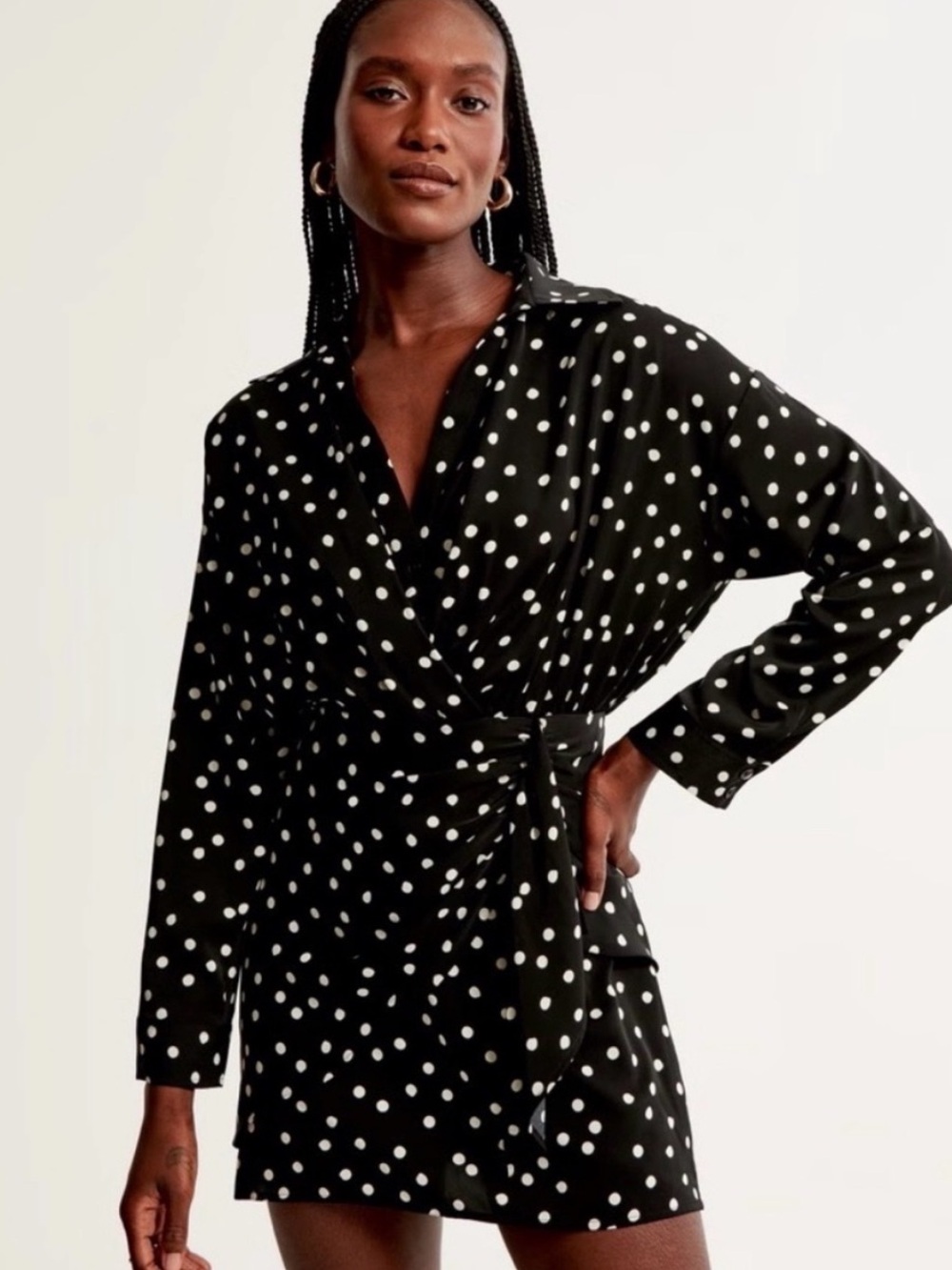 Abercrombie & Fitch	
Long-Sleeve Wrap Shirt Dress